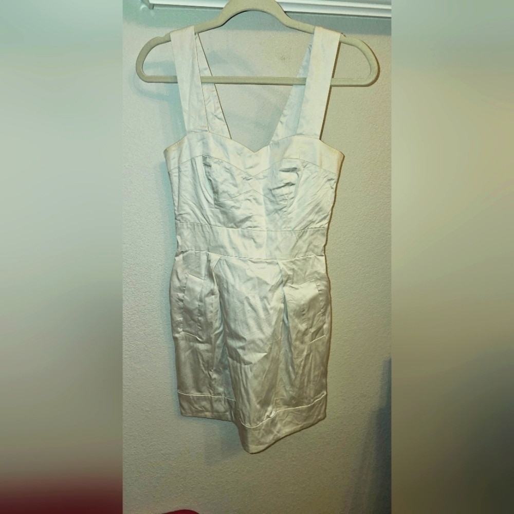FRENCH CONNECTION LIGHT GRAY Silver DRESS SZ 4